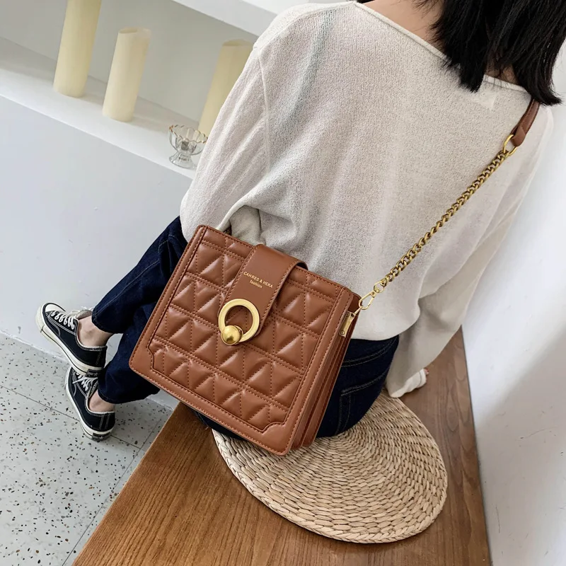 Женская сумка через плечо CASMOR с алмазной решеткой и цепочкой|Сумки ручками| |