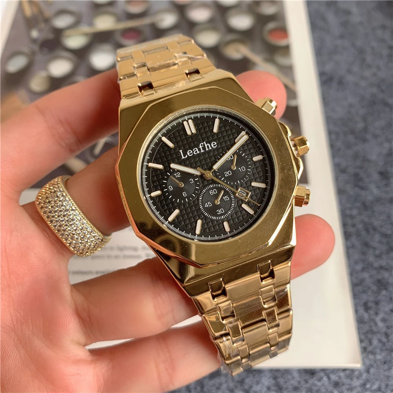 

Luxury Brand Quartz Watches Stainless Steel Material Butterfly Clasp Black Clock Relogio Feminino orologio