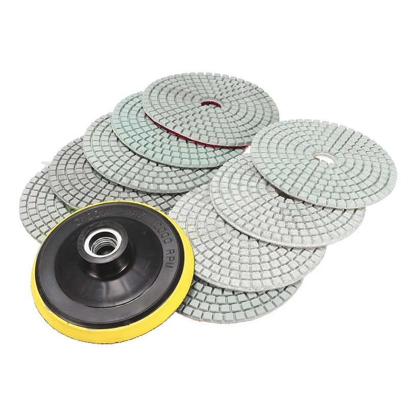 

10pcs 4 inch Inch Diamond Polishing pads For Granite Marble Concrete Stone