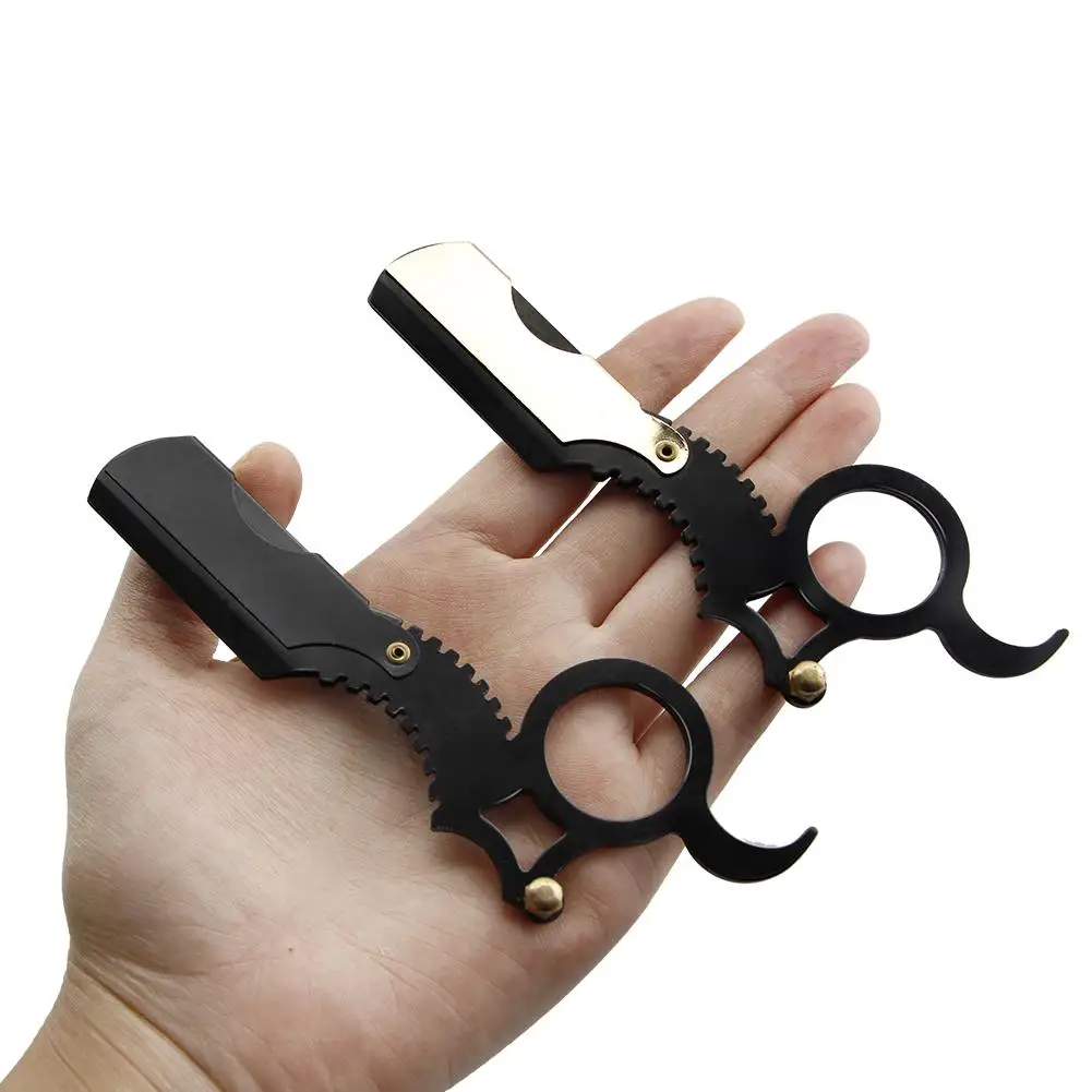 

Straight-edged haircut razor haircut, beard and eyebrow trimming tool manual hair removal razor hairdresser's trim blade can