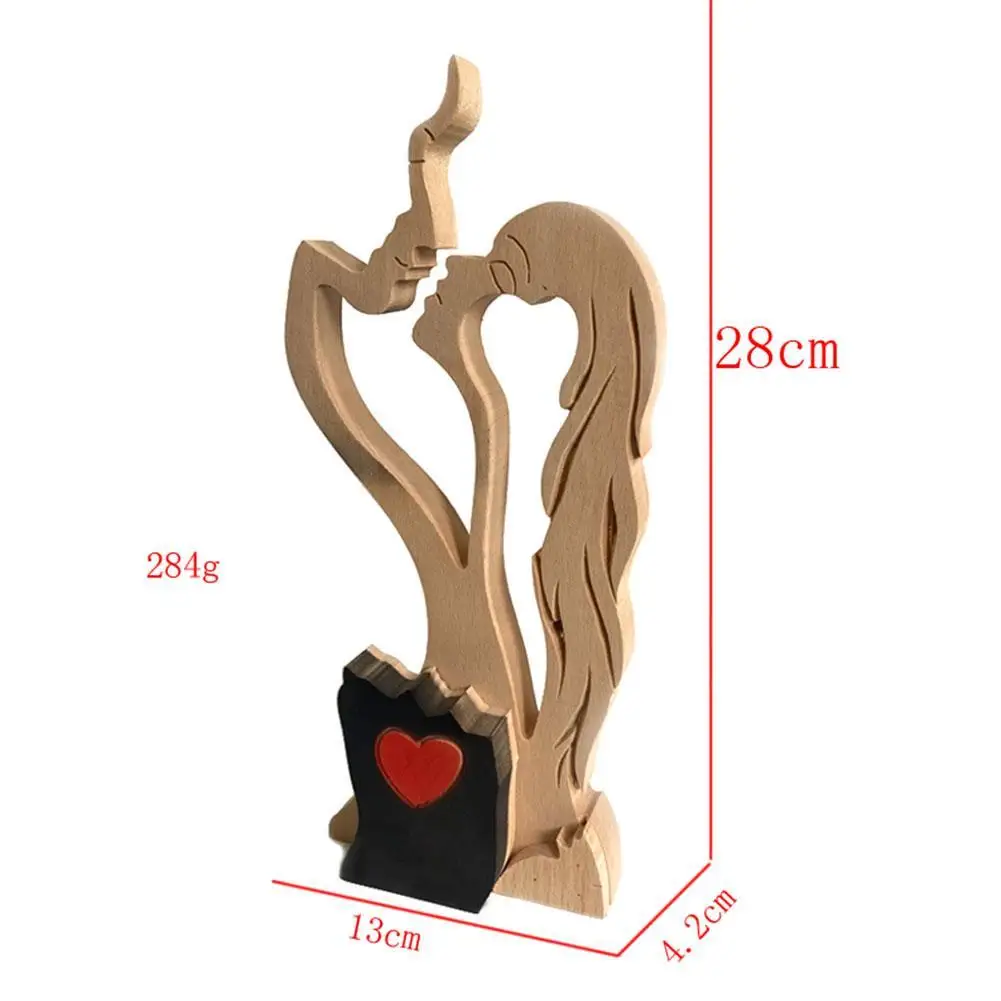

Wooden lover kiss crafts Eternal love couple wooden statue Indoor Home Decor Best Gifts for Friends Wedding Anniversary 2021
