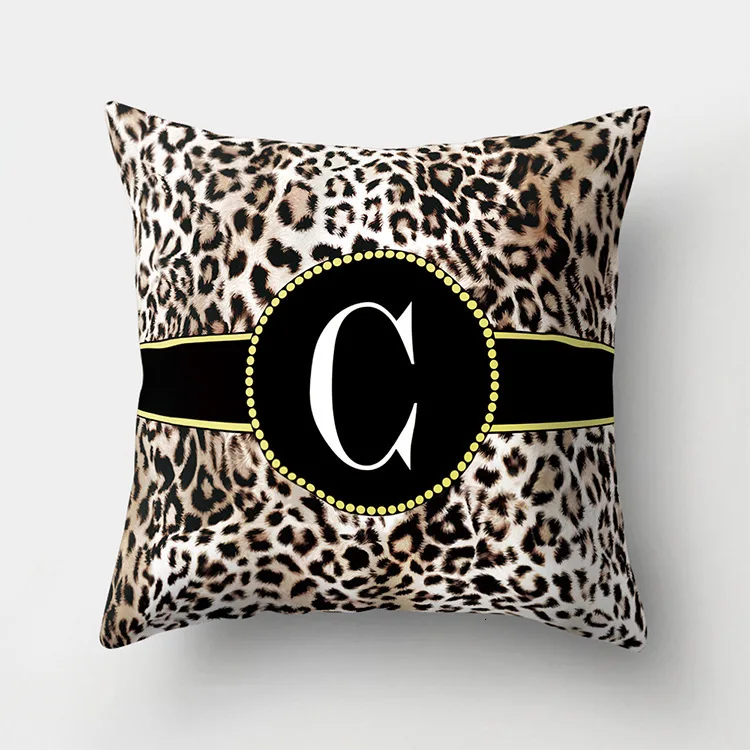 

Leopard Pattern Letter Decorative Cushion Cover Pillow Pillowcase Polyester 45*45 Throw Pillows Home Decor Pillowcover 40840