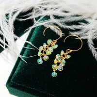 lii ji natural ethiopia opal 14k gold filled earrings real opal gold color handmade jewelry