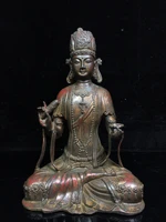 9chinese temple collection old bronze cinnabar lacquer northern wei buddha guanyin bodhisattva sitting buddha