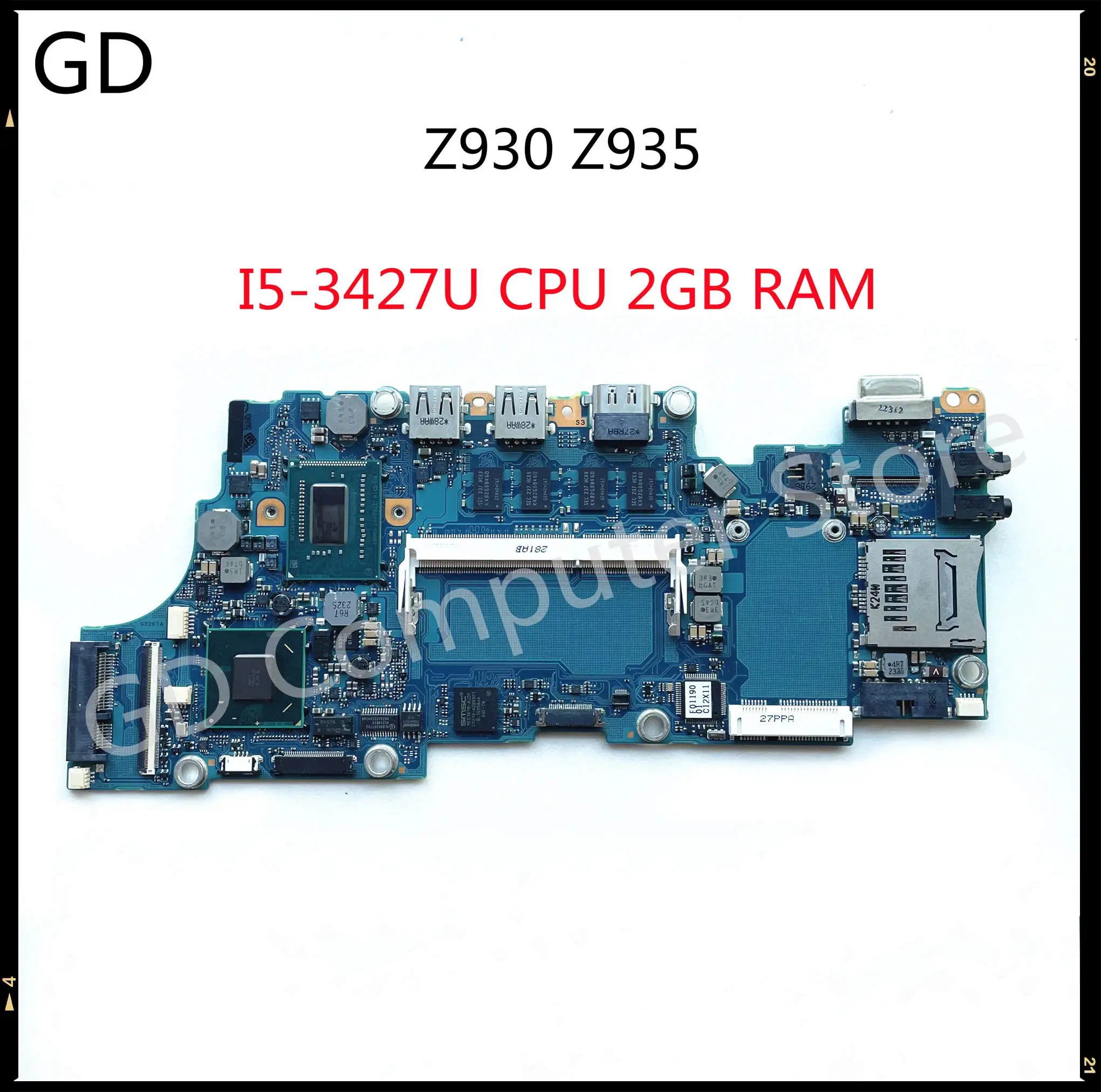 GD для Toshiba Z930 Z935 13 3 &quotматеринская плата ноутбука с процессором SR0N7 I5-3427U 2 Гб ОЗУ QM77