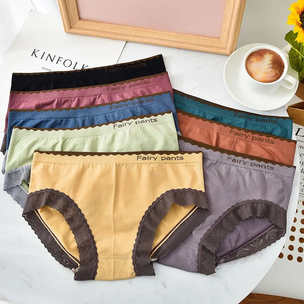 

Women Underwear Sexy Letter Seamless Panties For Women Graphene Cotton Crotch Mid-waist Panties Female Lingerie