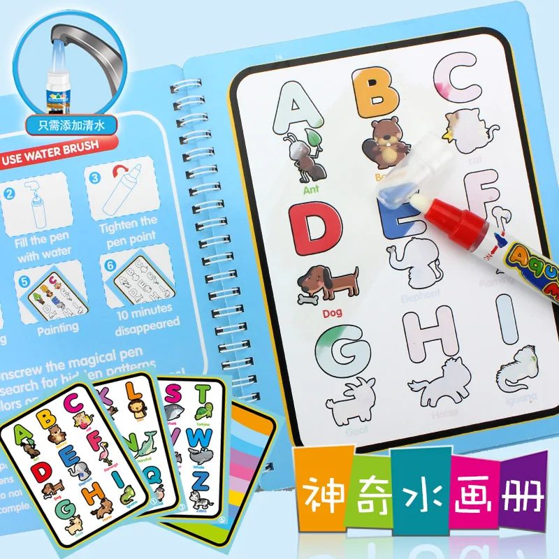 

Children Reusable Magic Water Drawing Book Coloring Book Doodle Painting Drawing Board Recycle Coloring Books for Kids Toys
