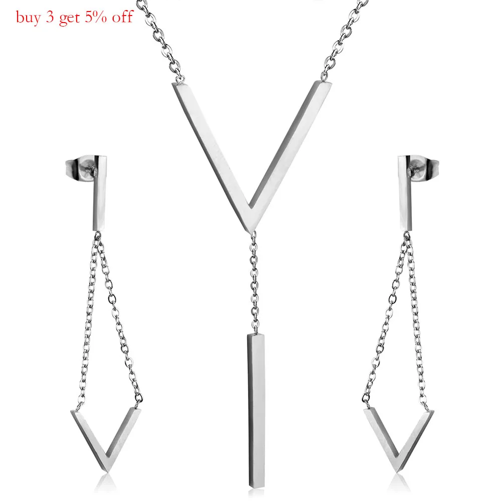 Комплект из колье и серёг нержавеющей стали | Украшения аксессуары