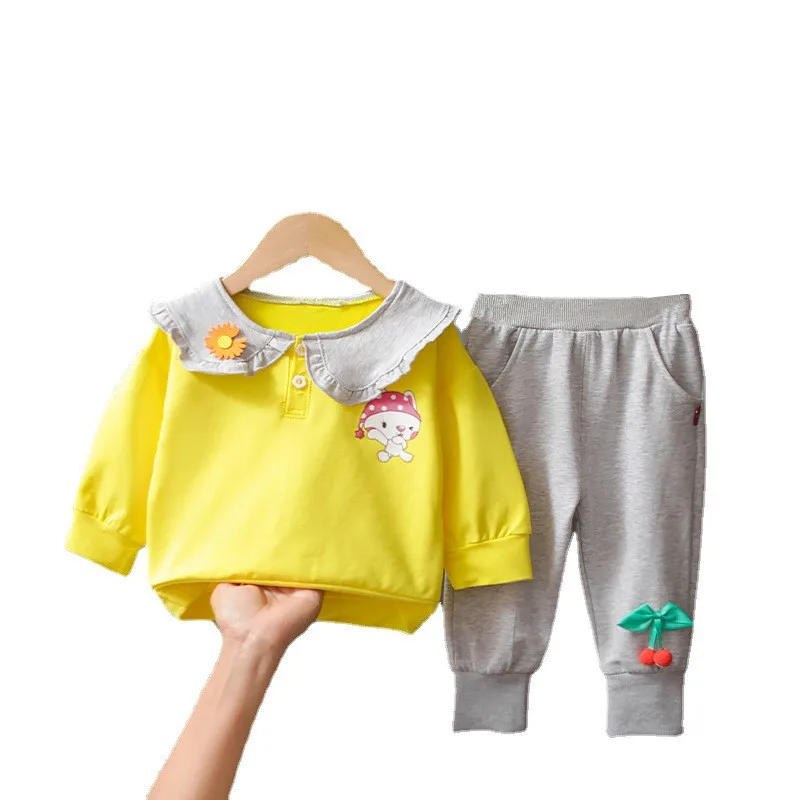 

New Spring Autumn Fashion Baby Girls Clothes Children Cotton Cute T-Shirt Pants 2Pcs/Sets Toddler Casual Costume Kids Tracksuits