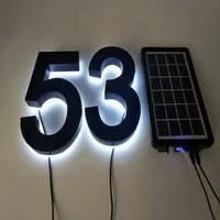 Door plate led house number light(0-9) Solar Power Lamp illuminated address number Automatic Sensor Switch function