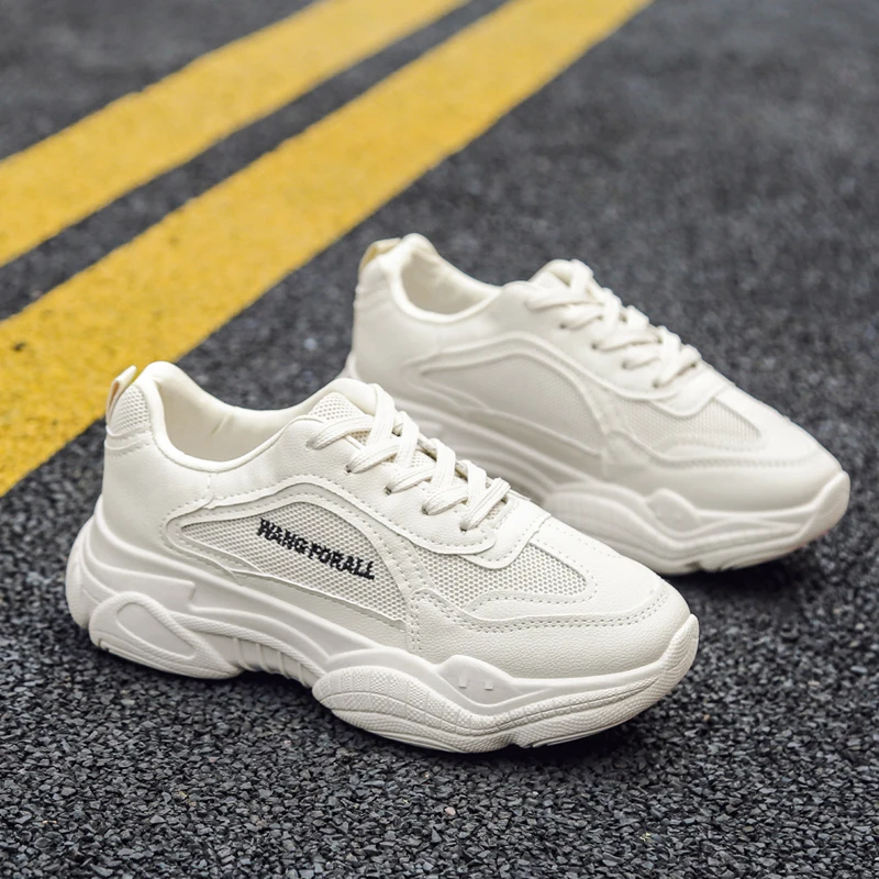 

Women's Vulcanized Shoes Summer New Lace-up Thick-soled Mesh Breathable Casual Shoes Comfortable Lightweight Sports Shoes 2021