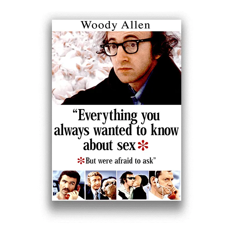 Качественный белый глянцевый бумажный постер с изображением Вуди Аллена картина