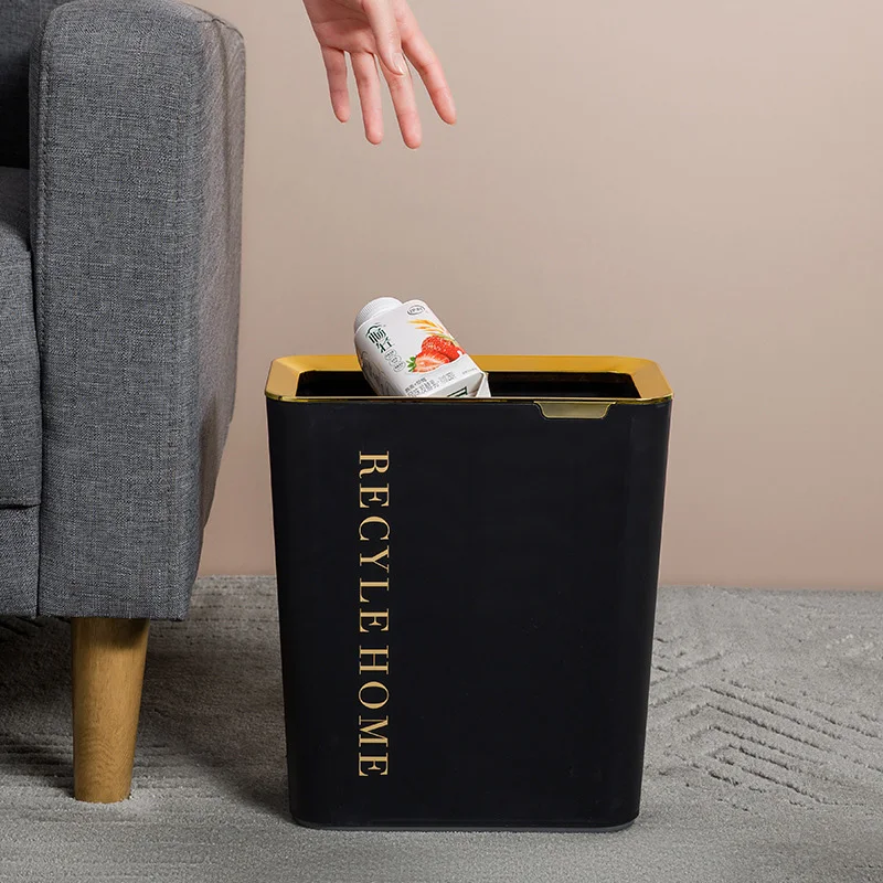 

Nordic Trash Can PP Toilet Kitchen Waste Bin Dustbin Garbage Home Recycling Paper Basket Bathroom Living Room Home Accessories