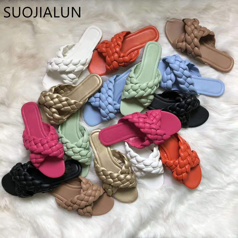 

Шлепанцы женские SUOJIALUN, летние, с открытым носком, в римском стиле