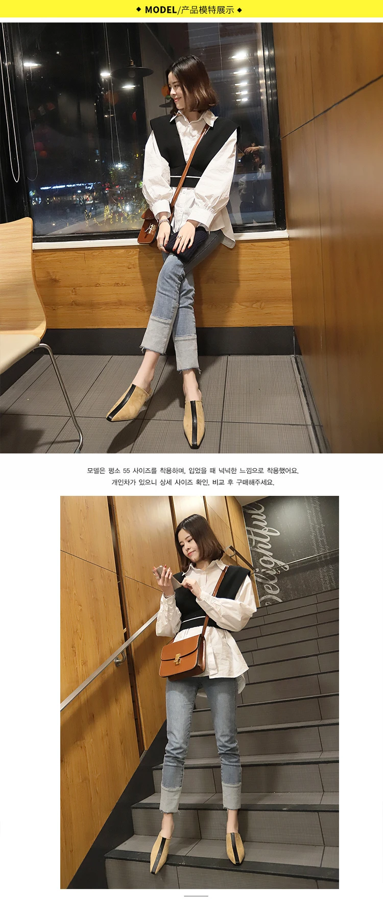 woman mules footwear transparet heel Square Toe soft Strange Style Med Crystal leather black couple warm Sweet