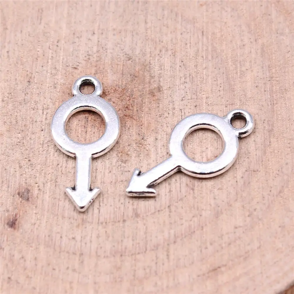 

Male Symbol Charms For Jewelry Making Findings Handmade DIY Craft 40pcs Antique Silver Color 18x9mm