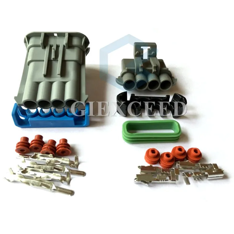 2 комплекта 4 контактный Водонепроницаемый соединитель жгут проводов|Кабели