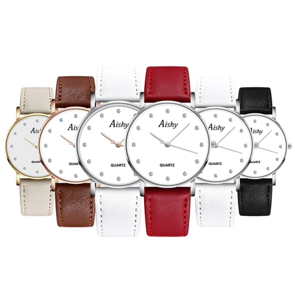 

Luxury Watches Ladies With Bracelet Red Black Leather Belt Quartz Wrist Watch Female Watch Factory Direct Sales Clock For Women