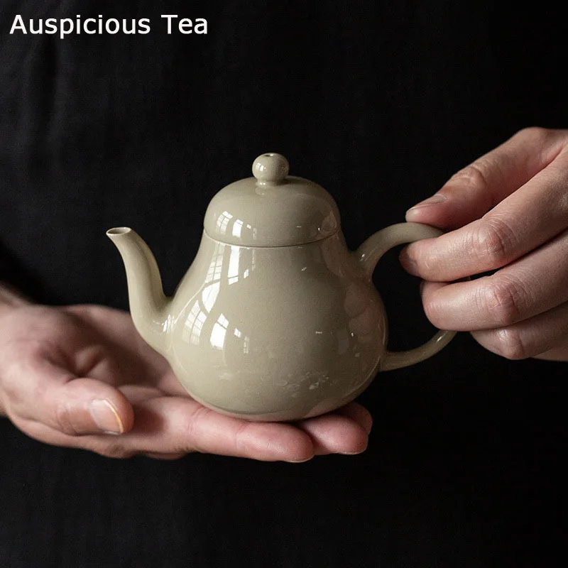 

140ml Japanese Style Handmade Plant Ash Glaze Teapot Single Pot Household Ceramic Small Teapot Kung Fu Teaset Tea Ceremony Gift