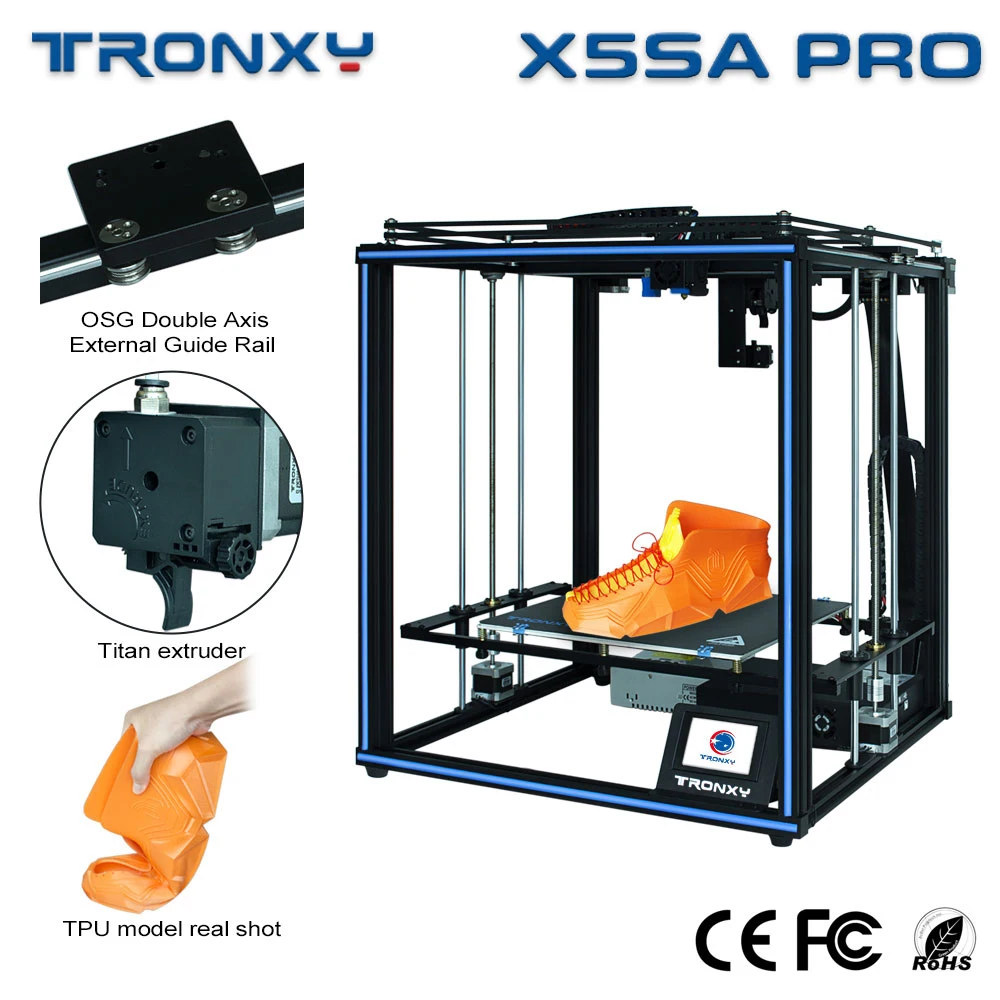Preise 3D Drucker X5SA PRO Größe 330*330*400mm CoreXY Führungsschiene Titan Extruder Flexible Filamente FDM Große Druck Größe DIY 3D Maschine
