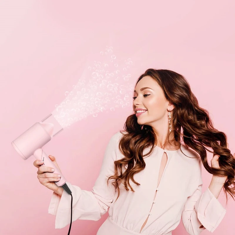 

Professional Blow Dryer 220V Electric Hammer Hair Dryer Negative Ion Blue light Mini Blower Dry Hairdryer Strong Wind