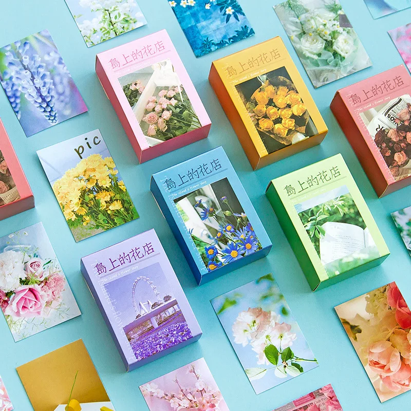 100pc Kawaii Scrapbooking Paper Plant Flower Stickers Bookstore Planner Decor Journaling DIY Craft Aesthetic Sticker Stationery