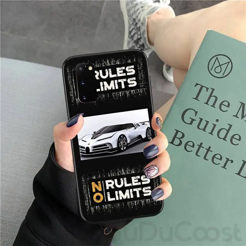 

Customary No rules no limits car Black Cell Phone Case For Samsung Galaxy S9 S10 S10E S6 S7 S8 S9 S9Plus S5 S20