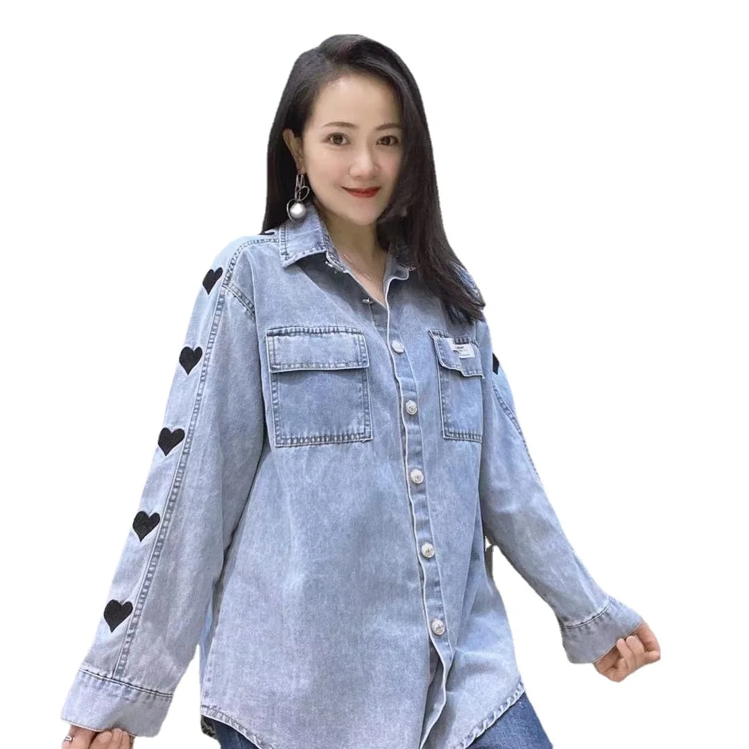 

2021 Spring New Jeans Shirt 2580 Loose Casual Jeans Coat European Double Pocket Cardigan Jeans