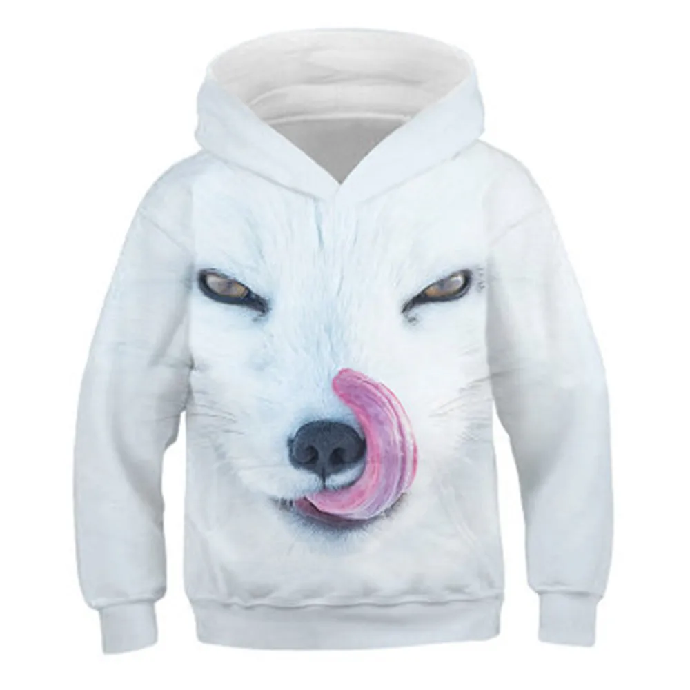 Детская толстовка с капюшоном длинным рукавом и 3D принтом| |