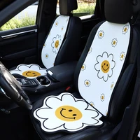 four seasons ins universal summer cotton linen cartoon sunflower car interior accessories car seat backrest cushion