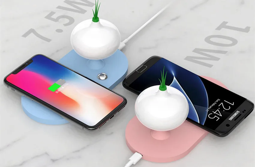 Беспроводное зарядное устройство ночной Светильник для iPhone 11Pro Qi быстрое индукционное зарядное устройство лампа без провода для samsung Galaxy Note 9 10 Xiaomi Mi