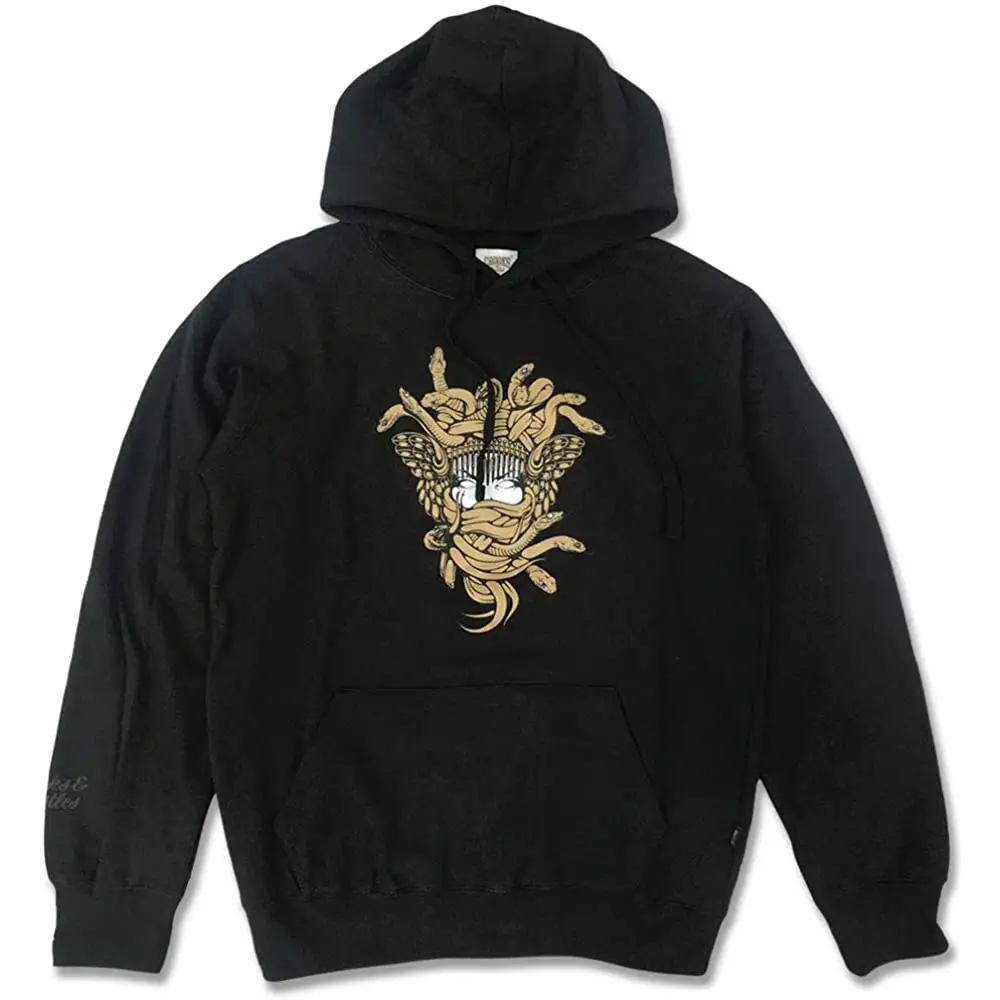 

Толстовка с изображением криков и замка золотого цвета