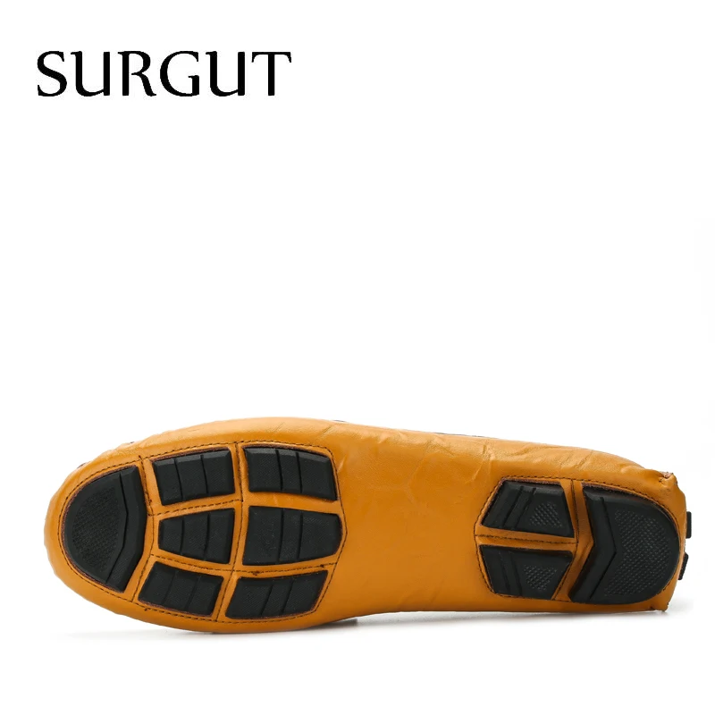 Мужские дышащие лоферы на плоской подошве SURGUT черные повседневные Мокасины из