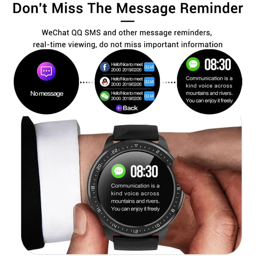 Lemado корпус из цинкового сплава полный сенсорный круглый экран умные часы для