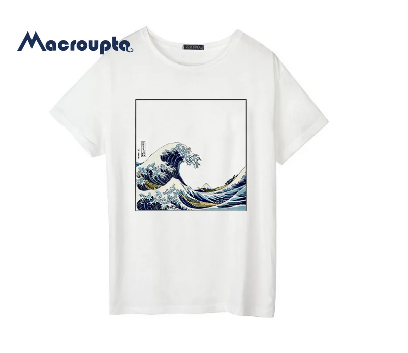 The Great Wave Off Kanagawa Harajuku футболки кавай женская футболка повседневные топы винтажные женские s