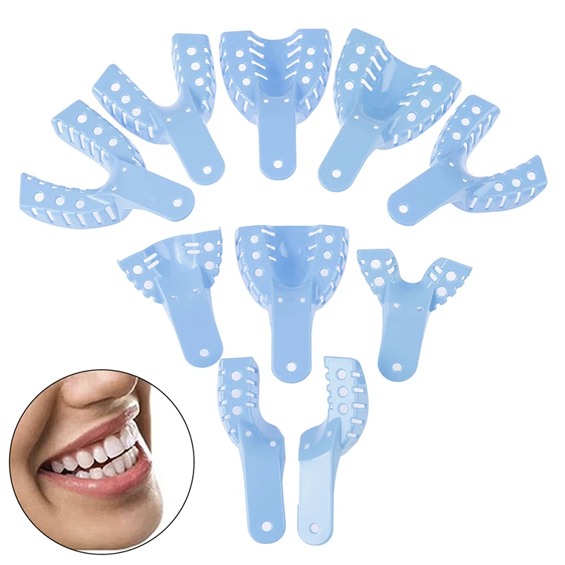 

10Pcs/Set Dental Impression Trays Autoclavable Teeth Holder Edentulous Jaws Impression Trays Dentist Tools Lab