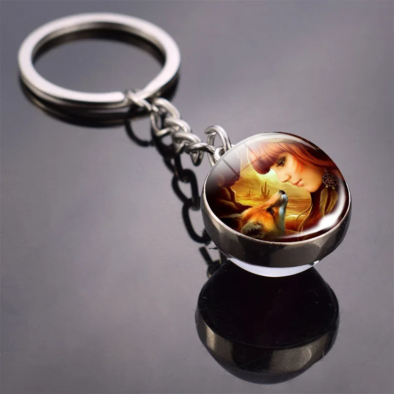 Брелок для ключей Лиса женщин и мужчин модный креативный держатель