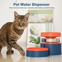 automatic pet water dispenser drinking food feeder storage transparent tank neck protective dual purpose cat dog detachable bowl
