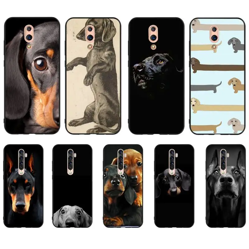 FHNBLJ черный такса собака добермана лицо чехол для телефона OPPO A5 A9 A5S A1K A37 F7 F5 F9 RealmeX C2
