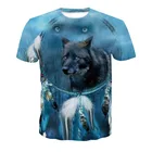 TUNSECHY мужская футболка Летняя модная футболка с 3D принтом волка Повседневная Спортивная футболка с круглым вырезом и коротким рукавом