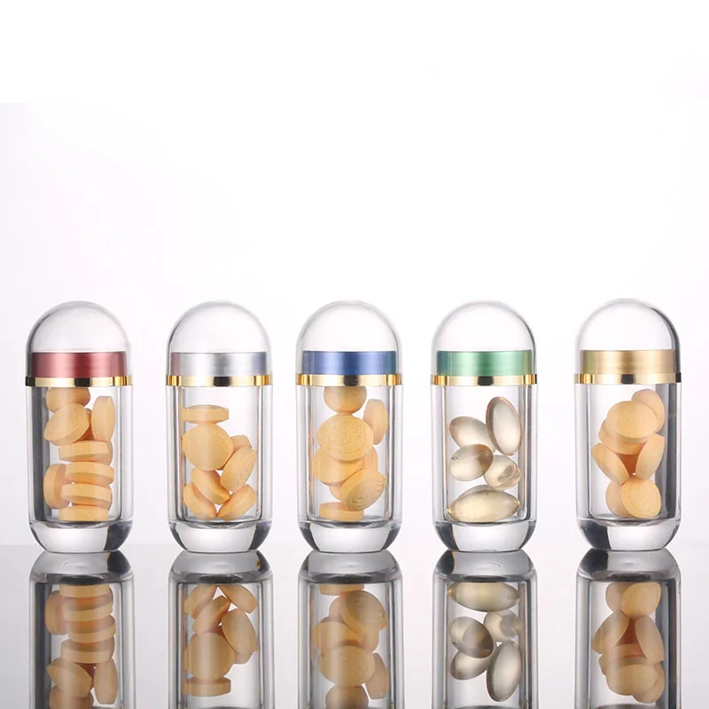 

Transparent 50Pcs 10G Empty Plastic Pill Bottle 10ML Small Vial Medicine Pill Powder Capsule Healthy Care Storage Container
