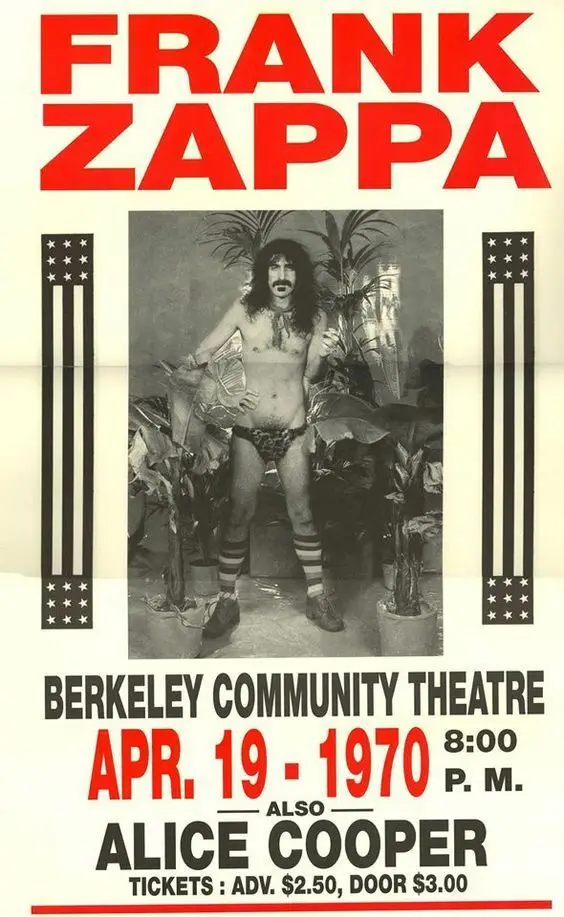 

FRANK ZAPPA 1970 CONCERT METAL TIN SIGN POSTER WALL PLAQUE