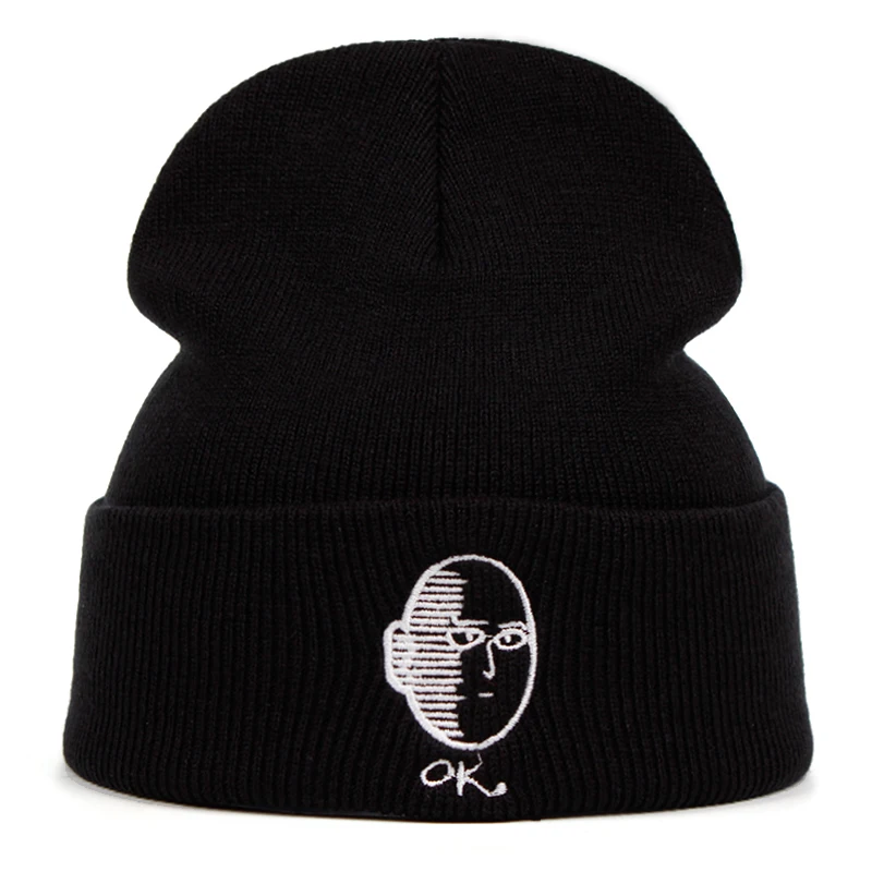One Punch Man шапочка аниме шляпа Кепка Хип хоп шапочки Вязанная с рисунками из