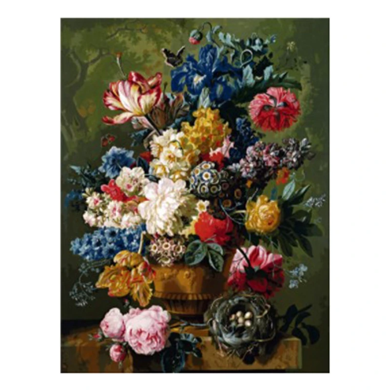 

40X50 DIY Multi Colors Flower Paint By Number Digital Pictures Painting On Cotton Home Wall Art For Living Room Unique