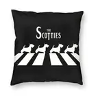 В Scotties квадратная подушка чехол украшение шотландского терьера собака подушка для дивана двухсторонняя печать