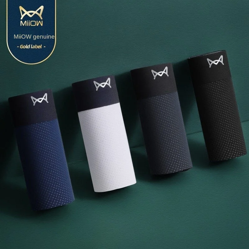 

MiiOW Underwear Men's Ice Screen Hole Graphene Crotch Antibacterial Sexy Loose Breathable Student Waist 3 Pieces