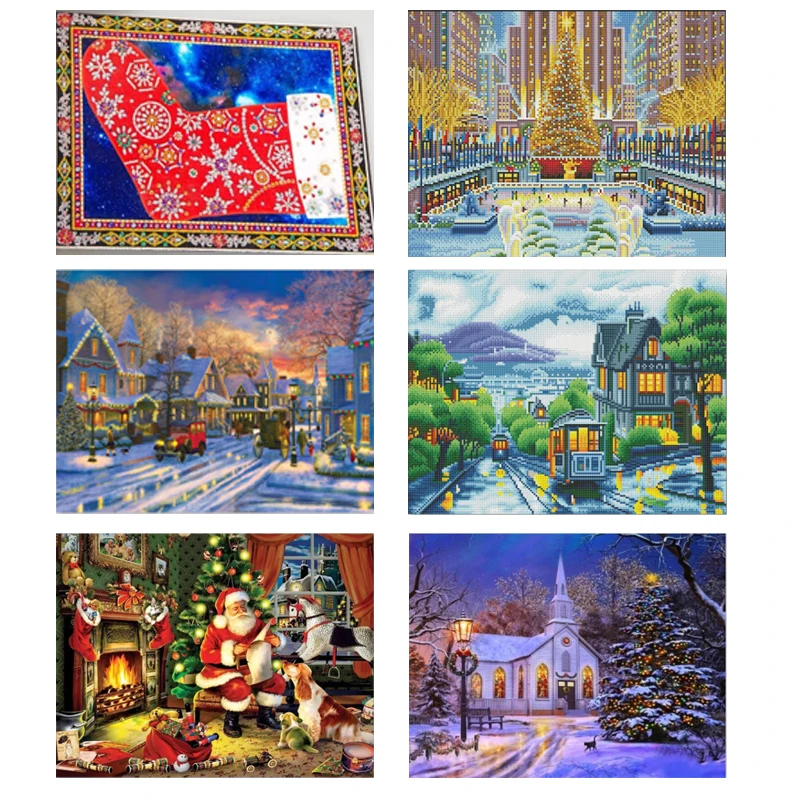 5D светодиодный светильник алмазная живопись зимний пейзаж вышивка продажа