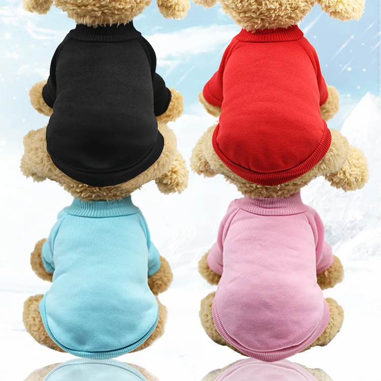 

Autumn Solid Color Dog Coats Cotton Jackets Sweater Pets Cat Coats Hoodie Small Pet Product Clothes