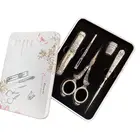 5 шт.компл. Винтаж серебро Вышивка Шитье ножницы подарок наперсток игла чехол шило портновские ножницы с ящик для хранения