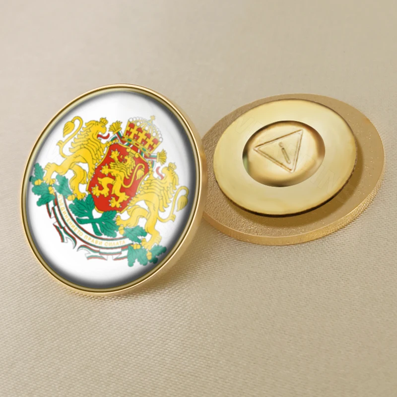 Герб Болгария карта Национальный флаг Эмблема с национальным цветочным брошь